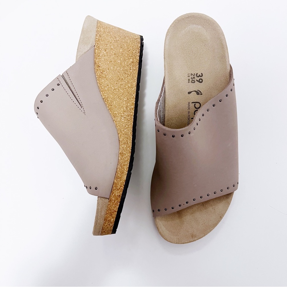 Like New Birkenstock Namica Wedge Sandals, Suede, Cork, size 39
